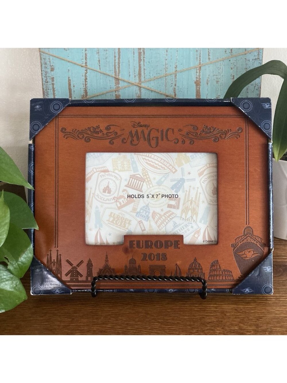 Disney Magic Cruise Ship 2018 Europe Wooden Frame 5x7 NIB
